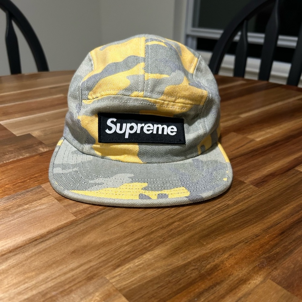 Supreme yellow camo strap back